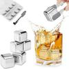 8 ST Metallisk isbitar 304 Rostfritt stål med istång Används ofta Whiskeystenar för att kyla Whiskey Dryck