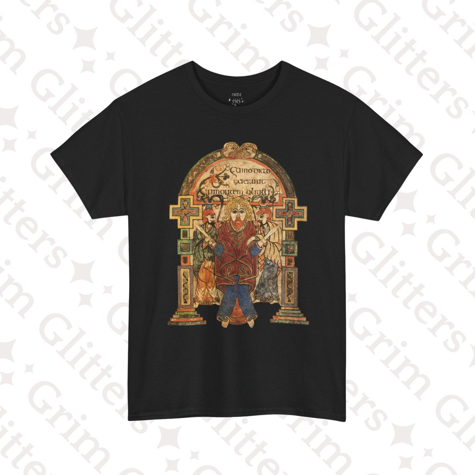 Arrest of Christ T-Shirt: Book of Kells Insular Art Unisex Tee 4XL