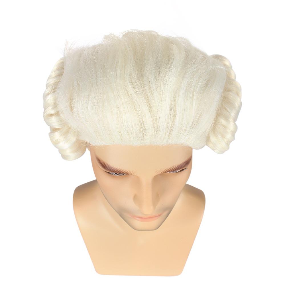 Parrucca Riccia Barocca Storica Cosplay Costume di Halloween per Uomo Parrucche Carnevale di Natale