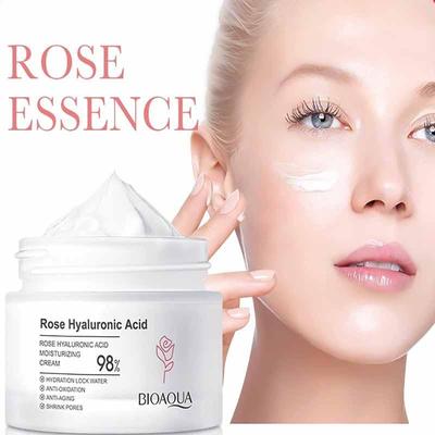 Feuchtigkeitsspendende Rosen-Hyaluronsäure-Creme zur Hydratisierung, Aufhellung und Gesichtspflege