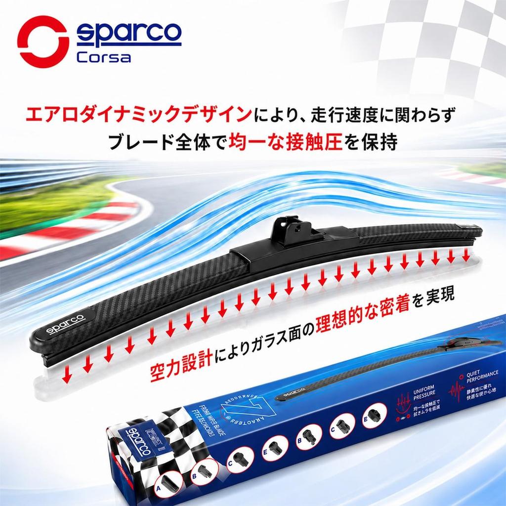 SPARCO Racing Wiper Blades for BMW X5 (E53) SUV 2002-2006, Carbon Look Windshield Wipers Set of 2 (600mm / 550mm)