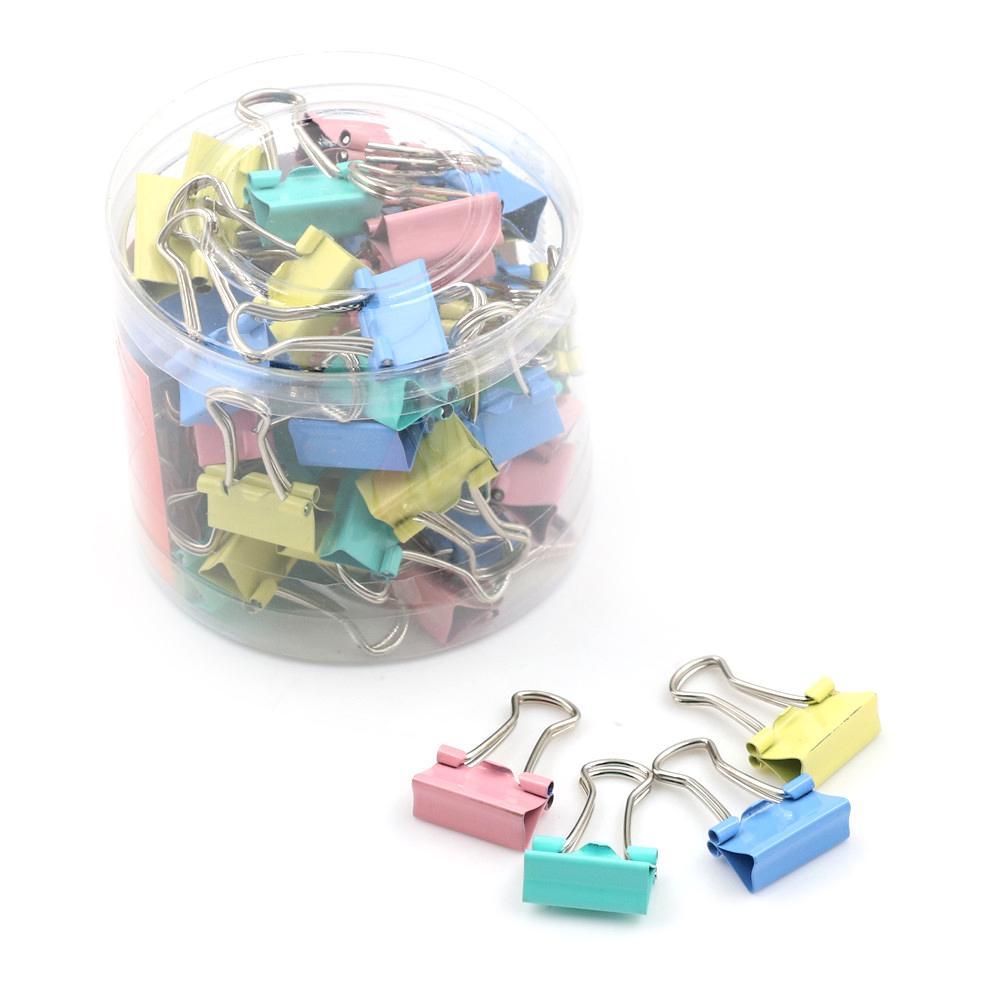 60Pcs 15Mm Colorful Metal Binder Clips Note File Paper Clip Holder Office Supplies