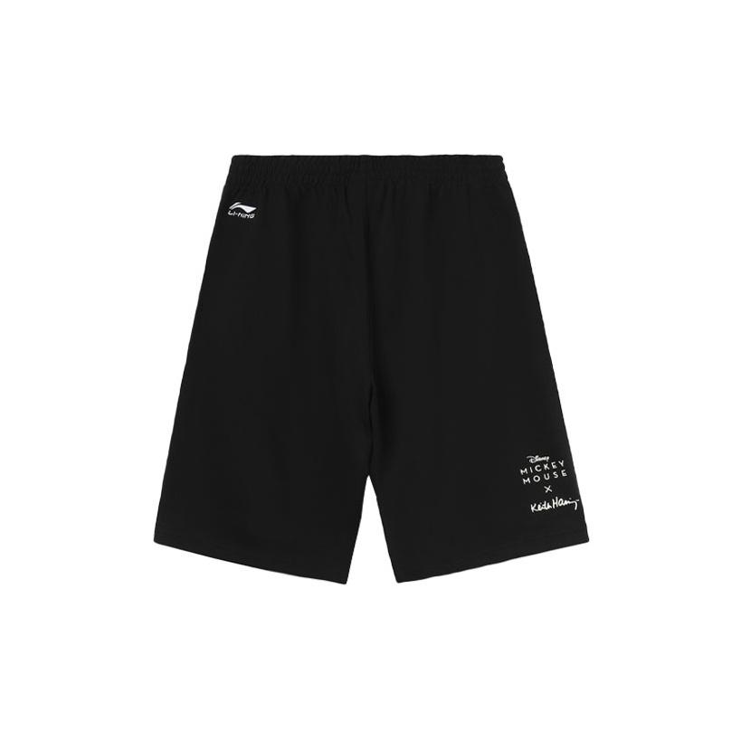 Li Ning X Disney Collaboration Loose Casual Knit Sports Pants Men Bottoms Black AKSR541-1