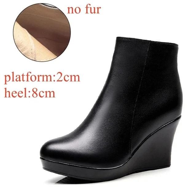 Comode Stivali Autunnali Invernali in Vera Pelle Scarpe Zeppe Piattaforma 2026 Tacchi Alti Caviglia Ufficio