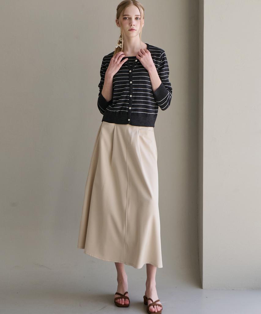 LUSIDA Air Flare Long Skirt_2 Colors