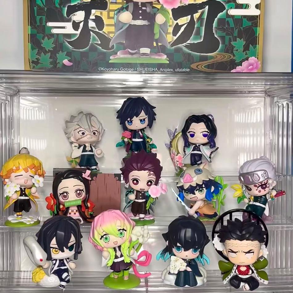 Demon Slayer Kimetsu Yaiba Version Figure Blind Box Set Styles Anime Character Collectible Model Doll Gift Q no 12 Random Trendy Mystery Surprise