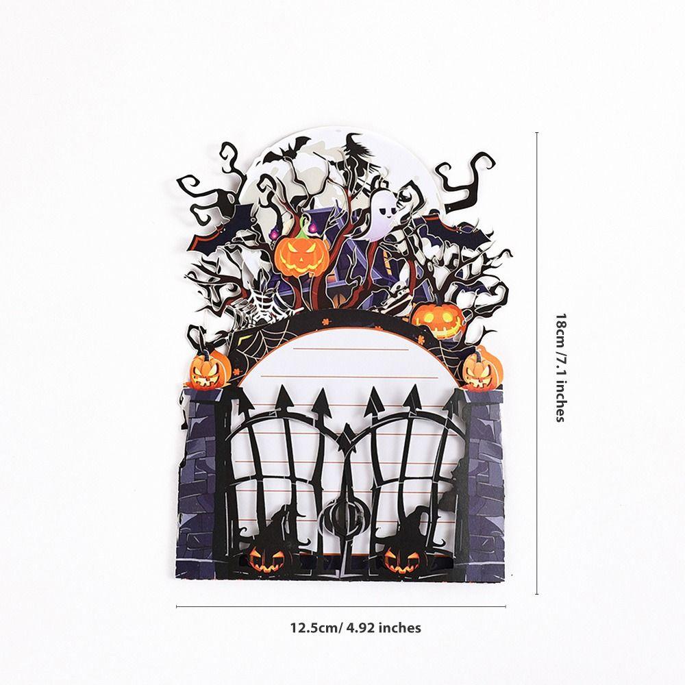 Cartoon Halloween Greeting Cards Ghost House Box Multicolor 3D Pop-Up Cards Paper Pumpkin Bat Spider Halloween Postcards
