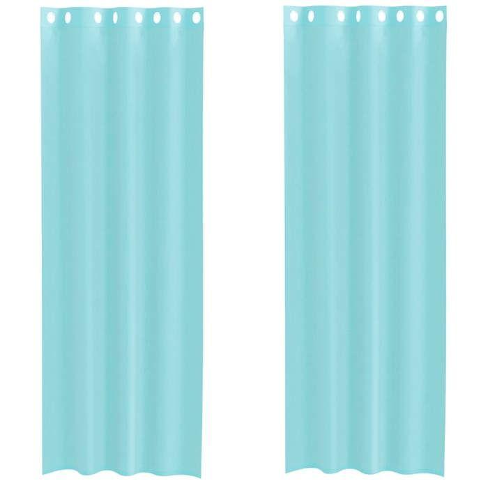 VidaXL Voile Curtains with Eyelets 2 Pcs Turquoise, Net Curtain, Sheer Curtain, Window Voile, Treatment of 4102147