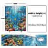 Vibrant Underwater Marine Life Shower Curtain - Sharks, Coral Reef,Colorful Corals,Striped Fish, Polyester,Majestic Shark Design