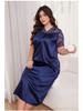 New Hot Plus Size Women's Ice Silk Short Sleeve Pajamas - Loose Casual Nightgown