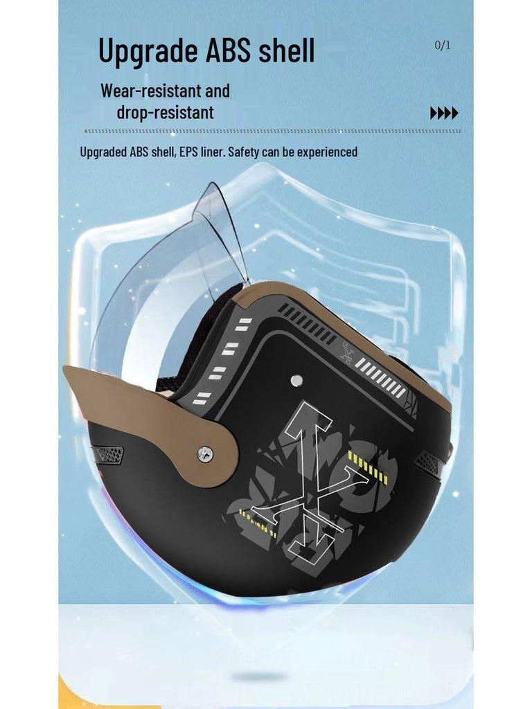 GB 3C Certified Electric Vehicle Helmet for Men & Women: Winter, Rainproof, Fogproof, Warm with Push-Type Lens