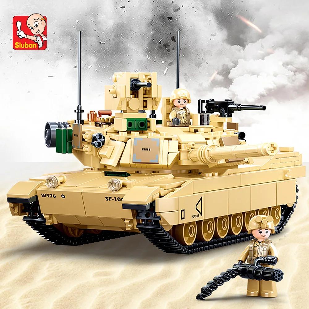 Non-Toxic 781Pcs Military Series Model Building Block Toys M1A2 Tank Model Creative Diy Toy Assembled Building Blocks Kit