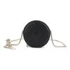 Textured Commuter Chain Polyurethane Mini Round Shoulder Crossbody Bag Women Bags Black F13W229167F-BK