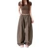 Coffee Scimitar Pants Women's Summer Thin High Waist Loose Pendant Lazy Casual Quick-drying Wide-leg Pants