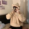 Felpe con cappuccio con zip dolce orso Kawaii donna giapponese Harajuku carino orecchio studente scolastico felpa con cappuccio spessa invernale