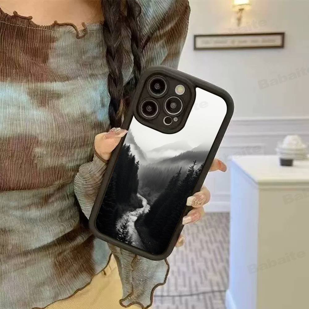 Mountain Forest Phone Case For IPhone 17 16 15 13 11 12 14 Pro Max Plus Silicone Cover Shell