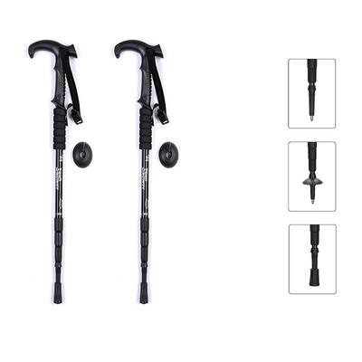 Conjunto de 2 Bastões de Caminhada Telescópicos e Dobráveis, Ultraleves, com Pegas em T para Caminhadas, Acampamento, Escalada, Caminhada, Trekking e Mochilismo