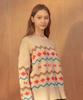 NEAR&DEAR N&D Zigzag Knit Top [Beige]