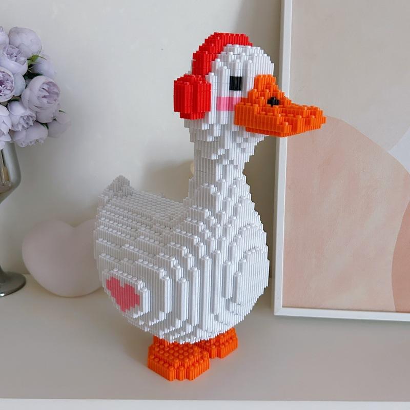 Kawaii Animal Series Educational Building Block Toy Music 3D Earphone Swan Model Building Blocks Toys,Gifts For Holiday 14+Y