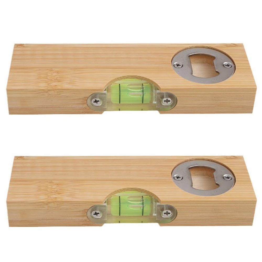 2pcs 2 in 1 Wooden Bottle Opener Practical Leveler with Opener  Kitchen Measuring