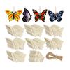 Wooden Butterfly Decorations, 8-Piece Set, Handcrafted, Hollow, Unfinished Graffiti DIY Crafts, 8 Artistic Styles, Hanging Paint