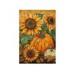 Zweiseitige Gartenflagge mit Sonnenblumen- und Kürbisdruck für saisonale Außendekoration 45 x 30 Zentimeter Geeignet für die Präsentation im Garten und auf der Terrasse