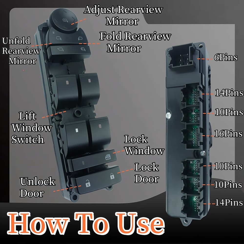 20835553 Driver Side Power Master Control Window & Door & Mirror Lock Switch,Fits for 07-14 Chevy Silverado 1500 2500 3500 Avalanche Suburban 1500