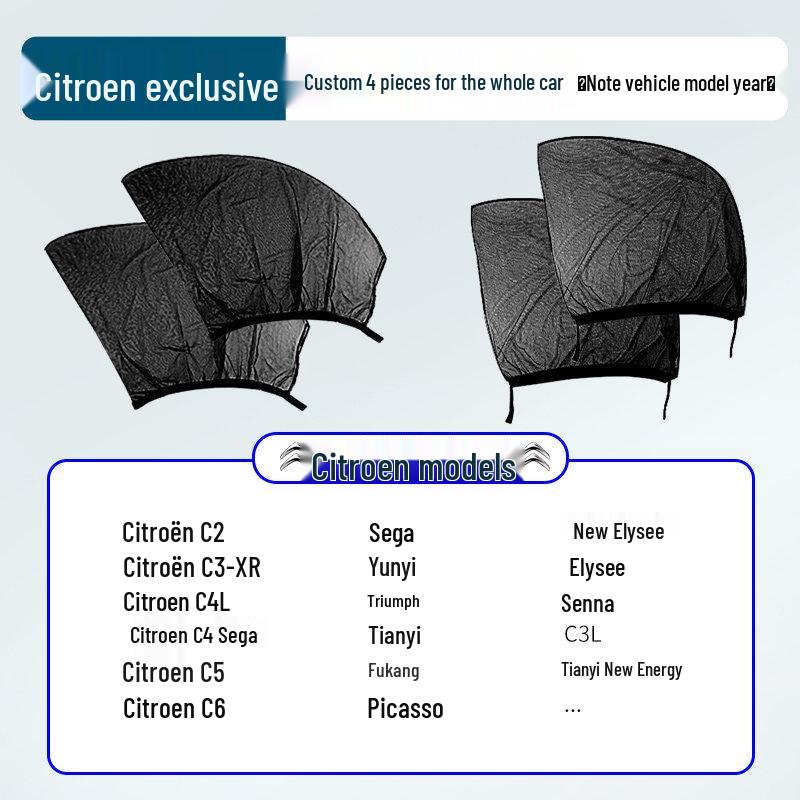 Japanese Car Window Sunshade & Mosquito Screen - Heat Insulation & Insect Protection Curtain