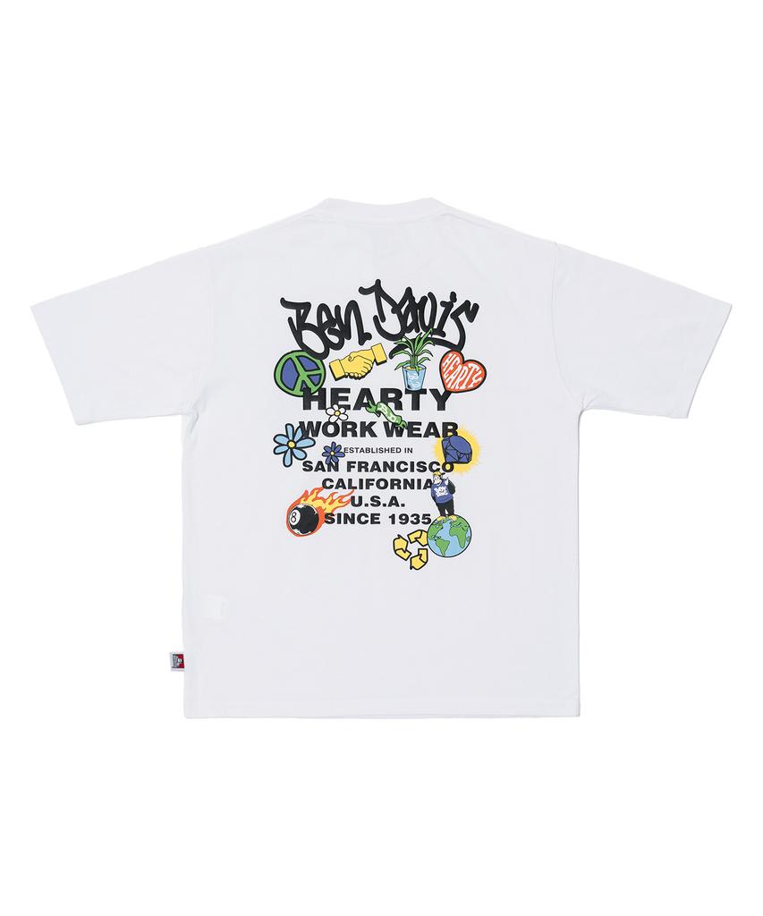 BEN DAVIS White Label Grateful Tee White