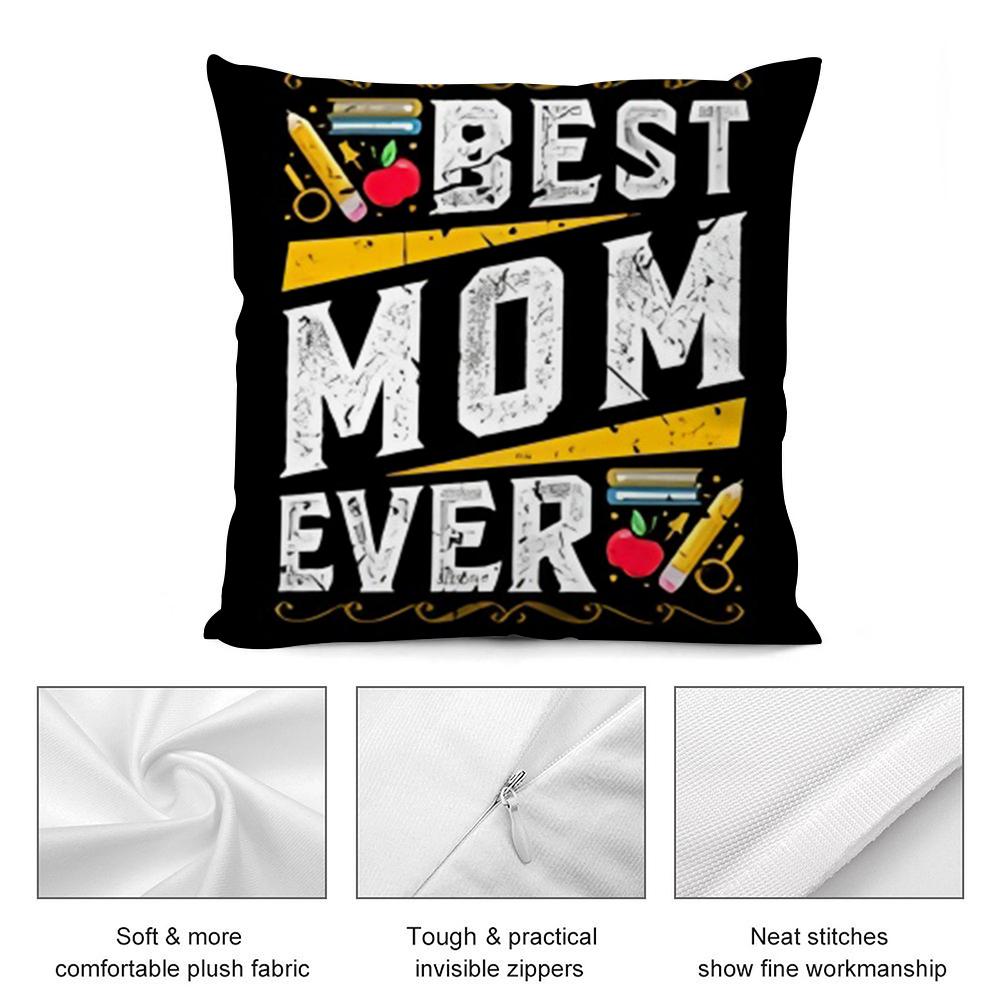 Best Mom Ever Cushion Cover Soft Plush Fabric DoubleSided Printed Cushion Covers for All Seasons Modern Home Decor