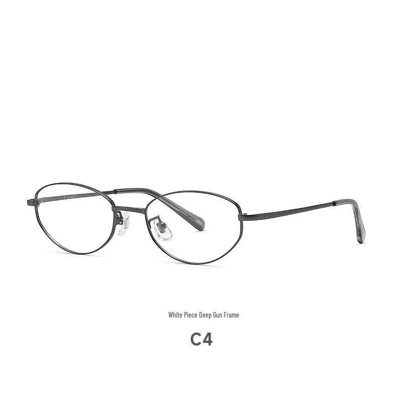 High-Sense Cat-Eye Silver Eyeglass Frames for Myopia 98695