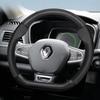 MGRT1 Geeignet für Renault Atmungsaktive Leder Matte Carbonfaser-Textur Lenkradabdeckung Geeignet für Sandero Clio Duster Captur Master Kwid