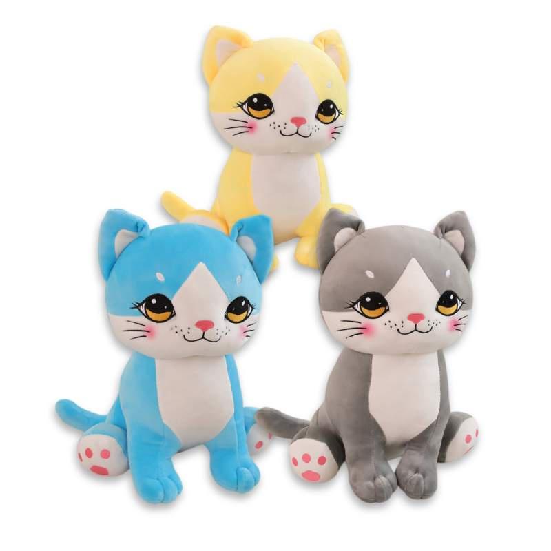 Adorable Cartoon Cat Plush Toy Sweet Cat Stuffed Animal Pillow For Kids And Girls