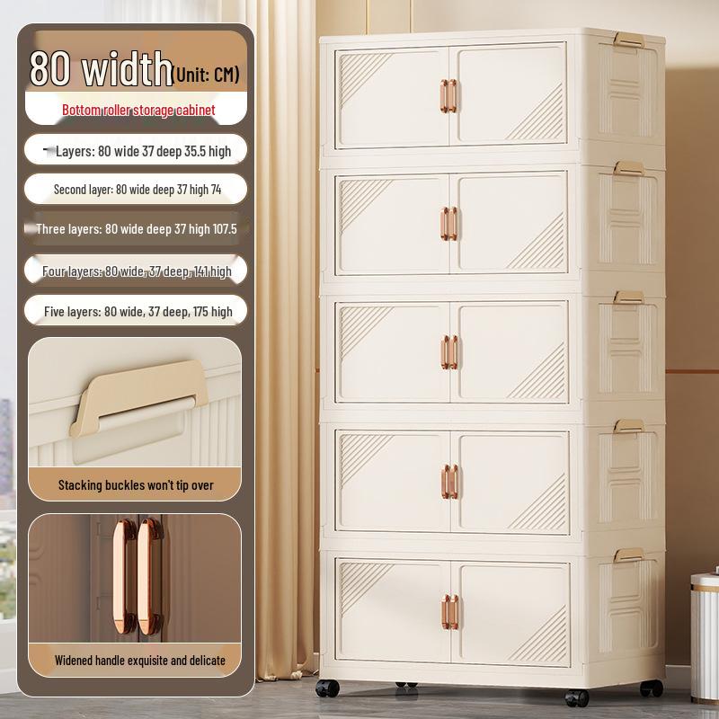 Foldable Multi-Layer Storage Cabinet for Clothing, Snacks, Books, and Toys