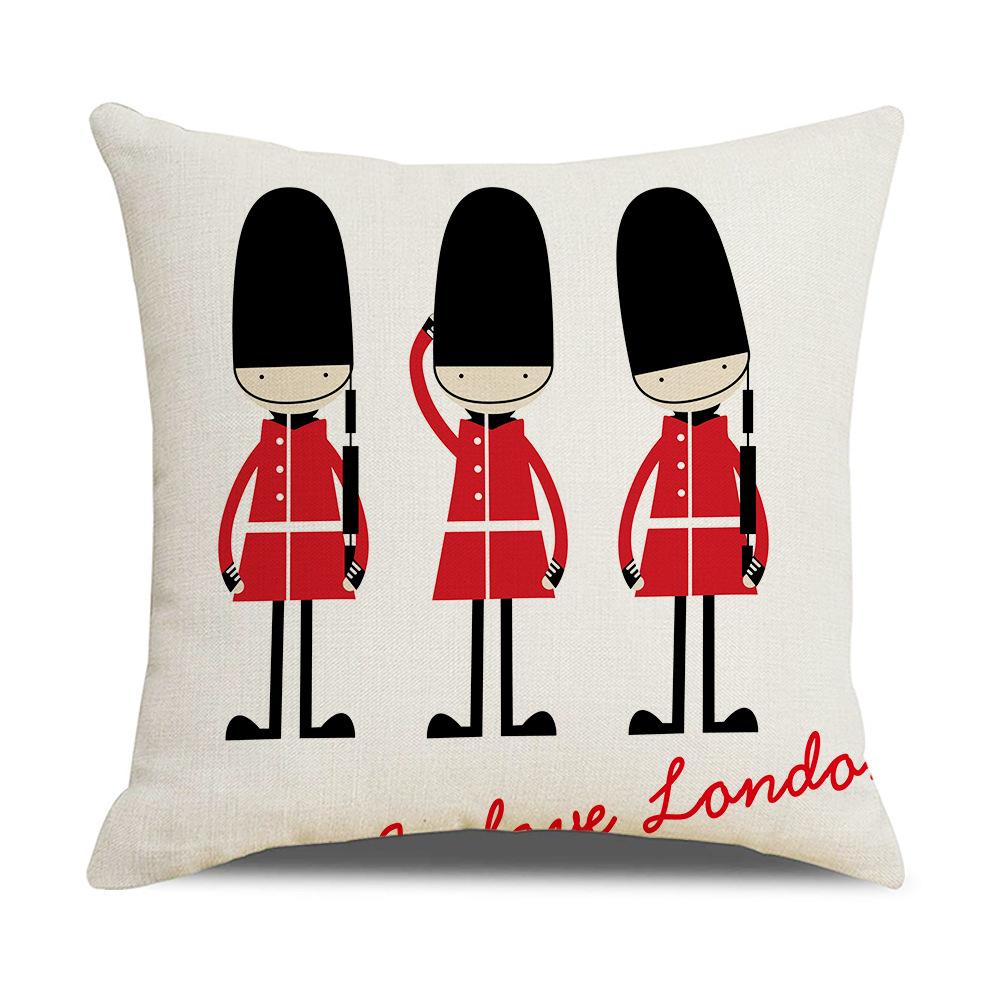 Pillow Nordic British Style Ins Linen Pillow Case Sofa Cushion Square Cushion Iron Tower