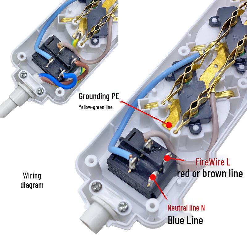 European/German-Style Wireless Power Socket with Korean Wired Plug Strip, CE Certified