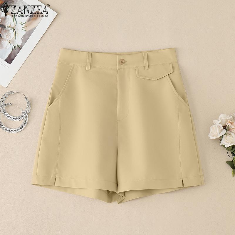 ZANZEA Women Casual Solid Color Loose Summer Shorts