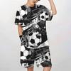 Kid Football T Shirt  Shorts 2pices Children Soccer Print Shirts Sportswear Child Football Tracksuit Boy Sports Suit