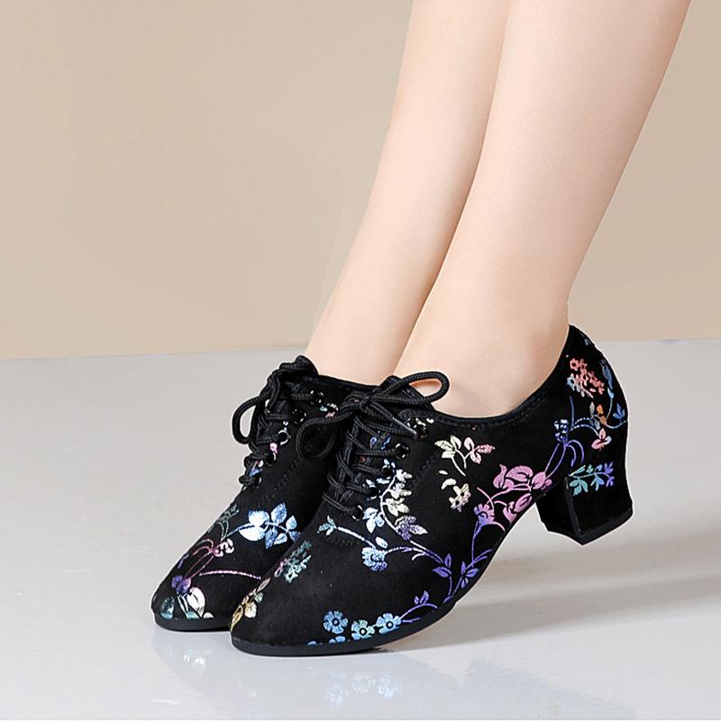 Mode Ballsaal Party Latin Modern Jazz Tanzschuhe Lehrer Praxis Tanzschuhe Gummisohle Mit Hohen Absätzen 5 CM