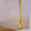 Collana Ciondolo Ali d'Angelo Placcate Oro con Zirconi, Collana Sottile e Scintillante con Catena a Maglia per Donna
