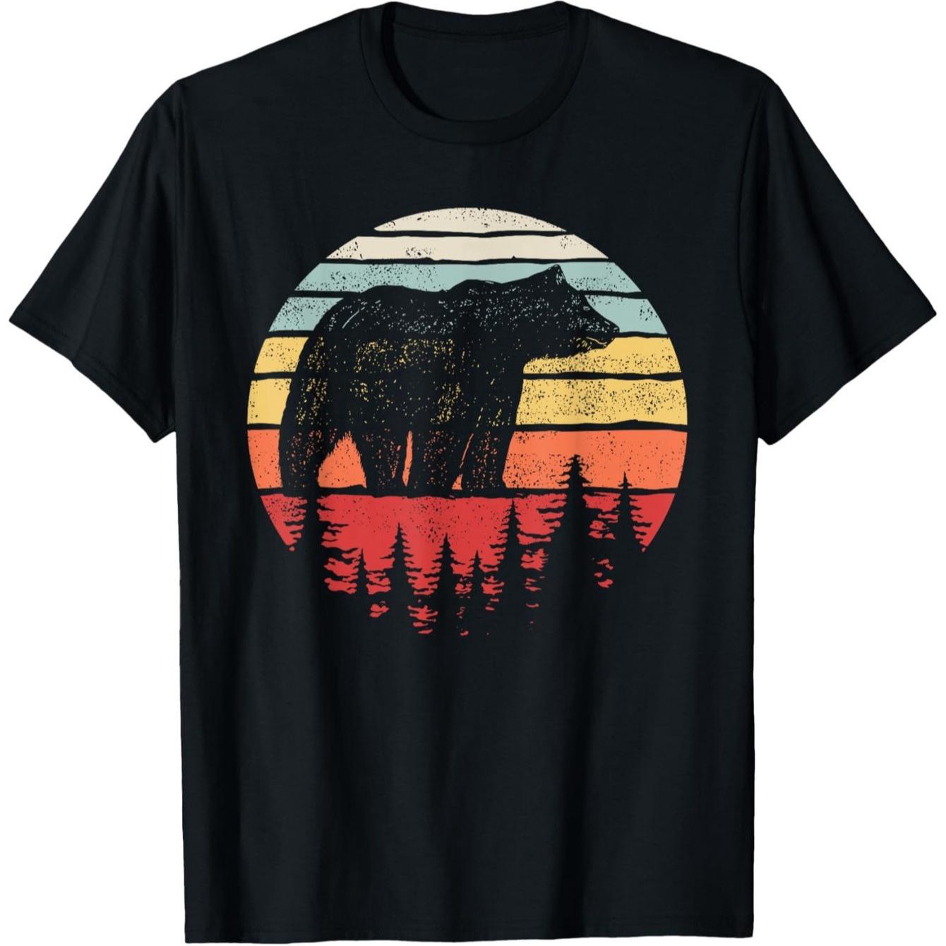 Vintage Grizzly Bear TShirt 100 Cotton ONeck Short Sleeve Summer Casual Unisexs Tshirt Streetwear S