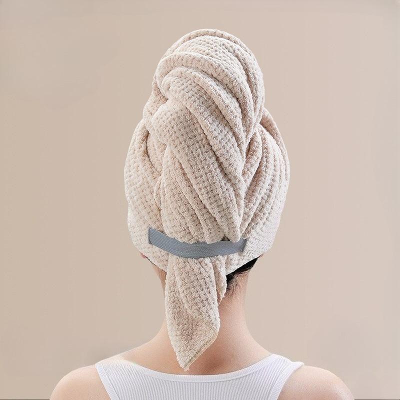 1PCS Microfiber Hair Towel Extra Large Wrap Quick Dry Hair Towel Wrap With Elastic Band Ultra Absorbent Soft Hair Towel Turban