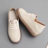 Women's Spring Thin White Shoes with Inner Height Increase, Soft Leather and Soft Sole, Slip-on Shoes