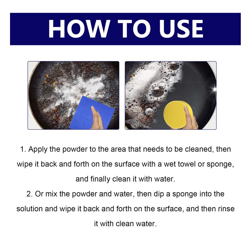 1/2/4PCS Cleaning Powder Kitchen Cleaner Powder Grime Remover Stubborn Grease Stain Cleaner for Grill Oven Stove Pots