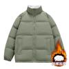 Solid color men's and women's winter bread clothes loose and warm Hong Kong style casual jackets men's fashion padded clothes