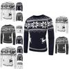 Gemütlicher und weicher Herren-O-Ausschnitt-Pullover mit festlichem Hirsch-Druckdesign für Weihnachtsfeiern