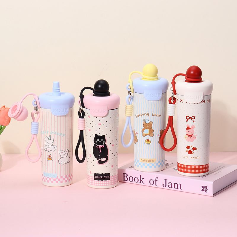 650Ml Vacuum Cup High-Capacity With Lifting Rope 316 Stainless Steel Cup Insulation Or Cooling Thermal Mug For Boys And Girls