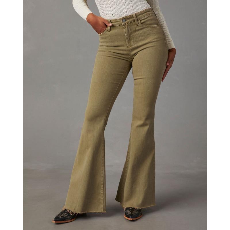 

Vintage long jeans women s slim slimming flared pants casual trousers women s 2XL верблюд