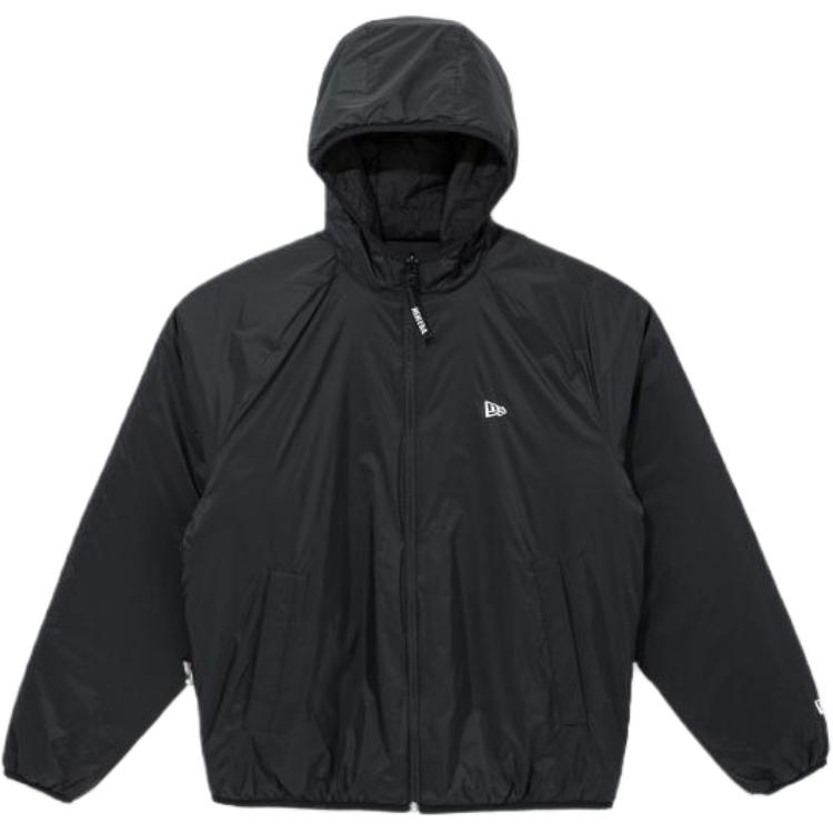 New Era Solid Color Casual Zip-Up Hoodie Men jackets Black 13338540
