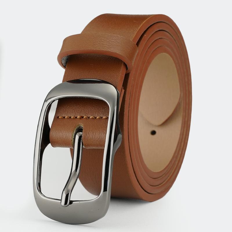 Women'S Belt Leather Pin Buckle Belt Without Interlayer Japanese Buckle Belt Pure Cowhide Belt Women